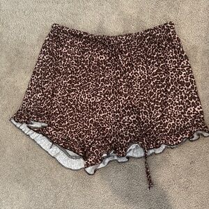 Leopard Print Ruffle Shorts